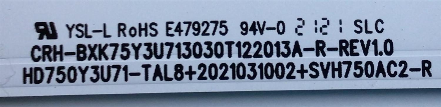 KIT DE LED'S PARA TV HISENSE QLED (24 PIEZAS) / NUMERO DE PARTE SVH750AC2-L / SVH750AC2-R / HD750Y3U71-TAL8 / CRH-BXK75Y3U713030T122013A-R / CRH-BXK75Y3U713030T122013A-L / BXK75Y3U713030T122013A / DISPLAY HV750QUB-F91 / MODELO 75U6G 75A62GUA - Imagen 5